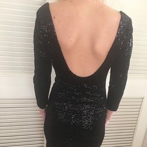 Black sequin bodycon dress